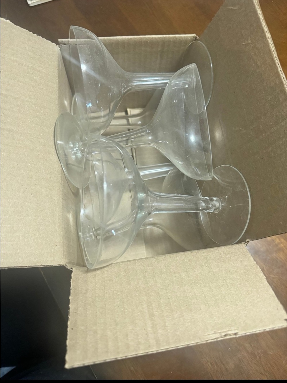 Set of Clear Stemmed Cocktail Glasses